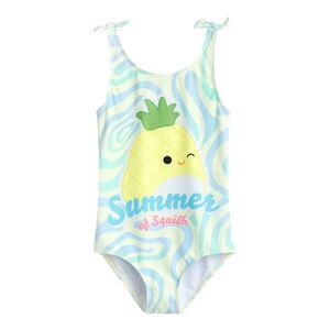 Squishmallows Girls Summer Of Squish One Piece Bathing Suit / Yellow/Blue/White